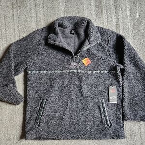 Gray Sherpa Fleece Pullover